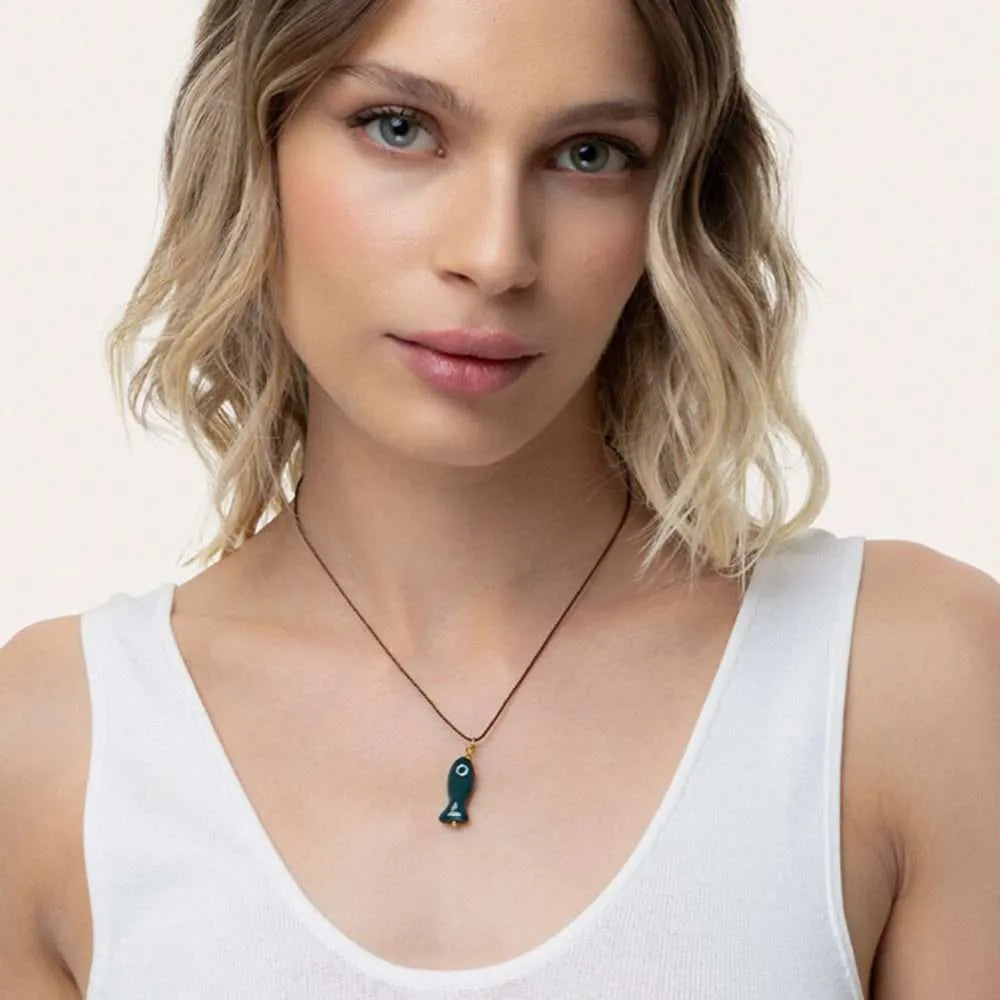 Collana Vestopazzo Coral pesciolino verde