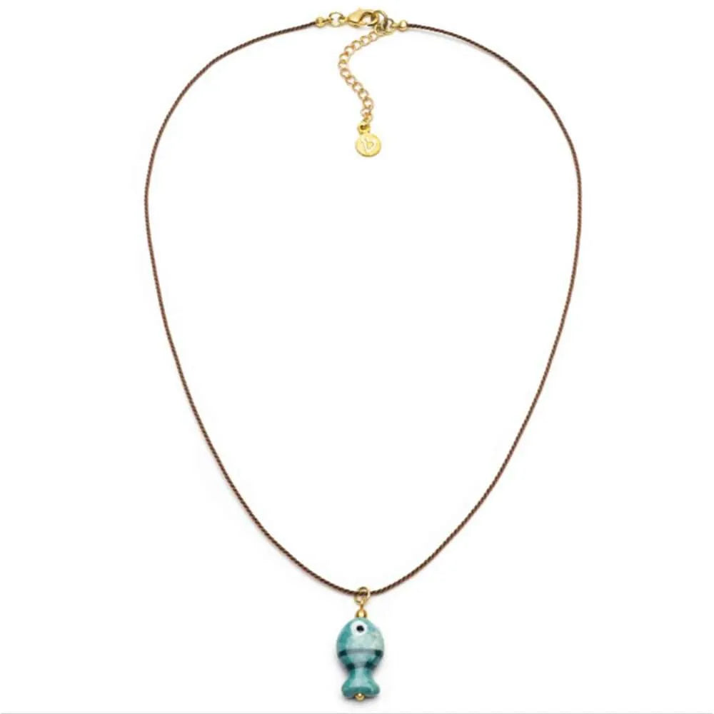 Collana Vestopazzo Coral pesciolino turchese