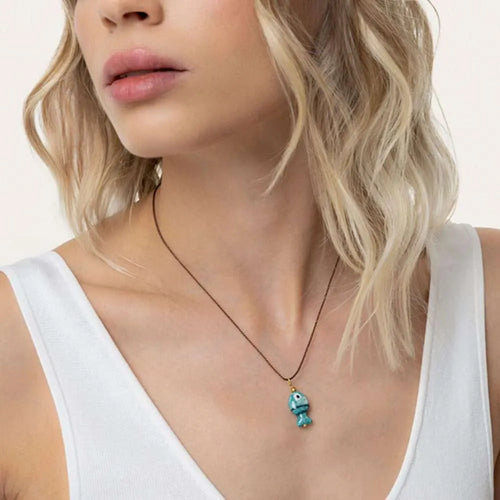 Collana Vestopazzo Coral pesciolino turchese