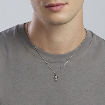 Collana Mabina uomo croce con zirconi