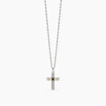Collana Mabina uomo croce con zircone e placcatura oro