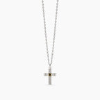 Collana Mabina uomo croce con zircone e placcatura oro