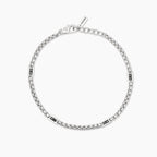 Bracciale Mabina uomo Catena veneta con inserti neri