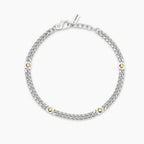 Bracciale Mabina uomo Catena groumette e dettaglio oro
