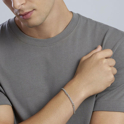 Bracciale Mabina uomo Catena groumette e dettaglio oro