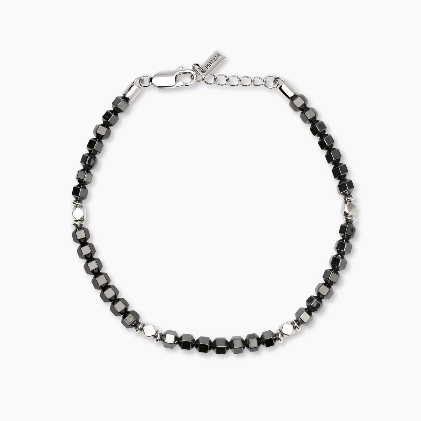 Bracciale Mabina uomo Ematite e argento