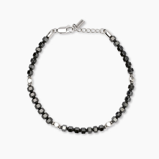Bracciale Mabina uomo Ematite e argento