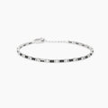 Bracciale Mabina uomo Tennis con zirconi neri e bianchi