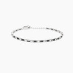 Bracciale Mabina uomo Tennis con zirconi neri e bianchi