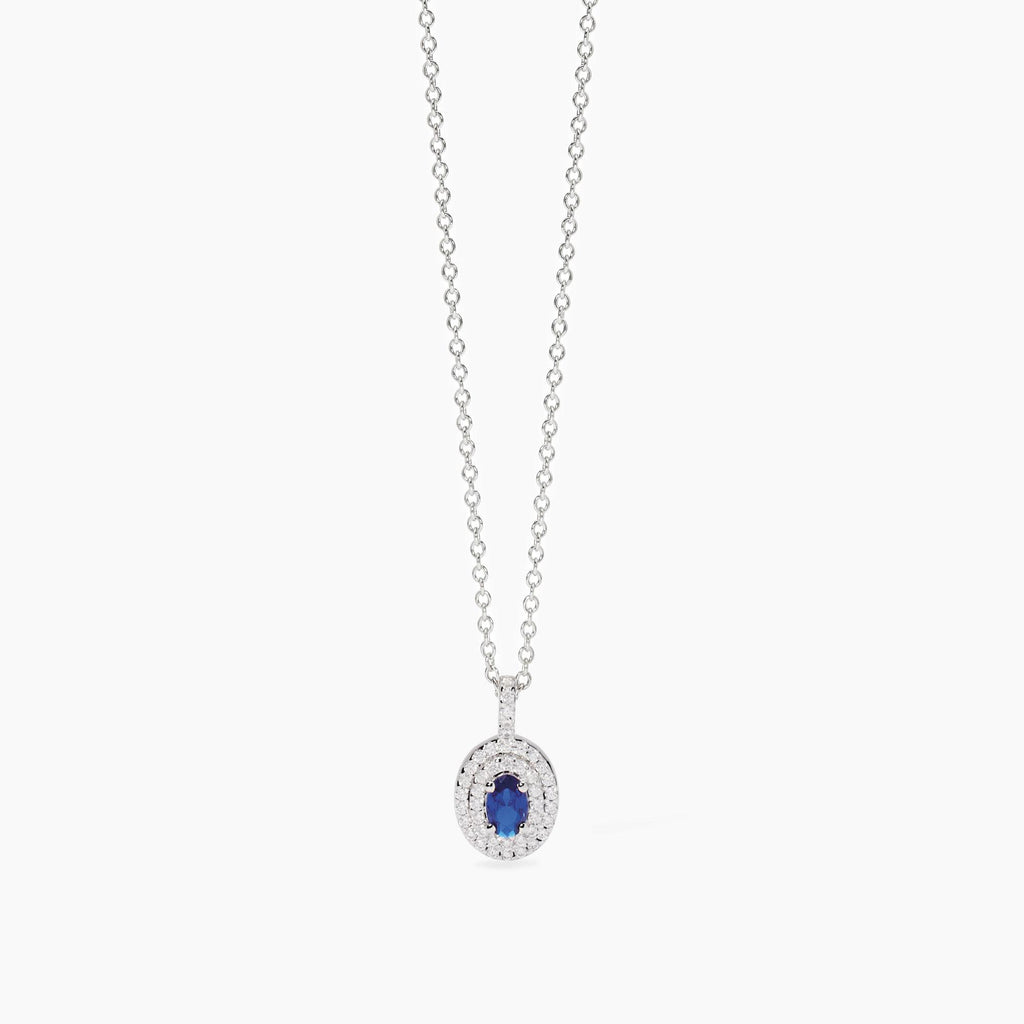 Collana Mabina donna con zaffiro sintetico e zirconi