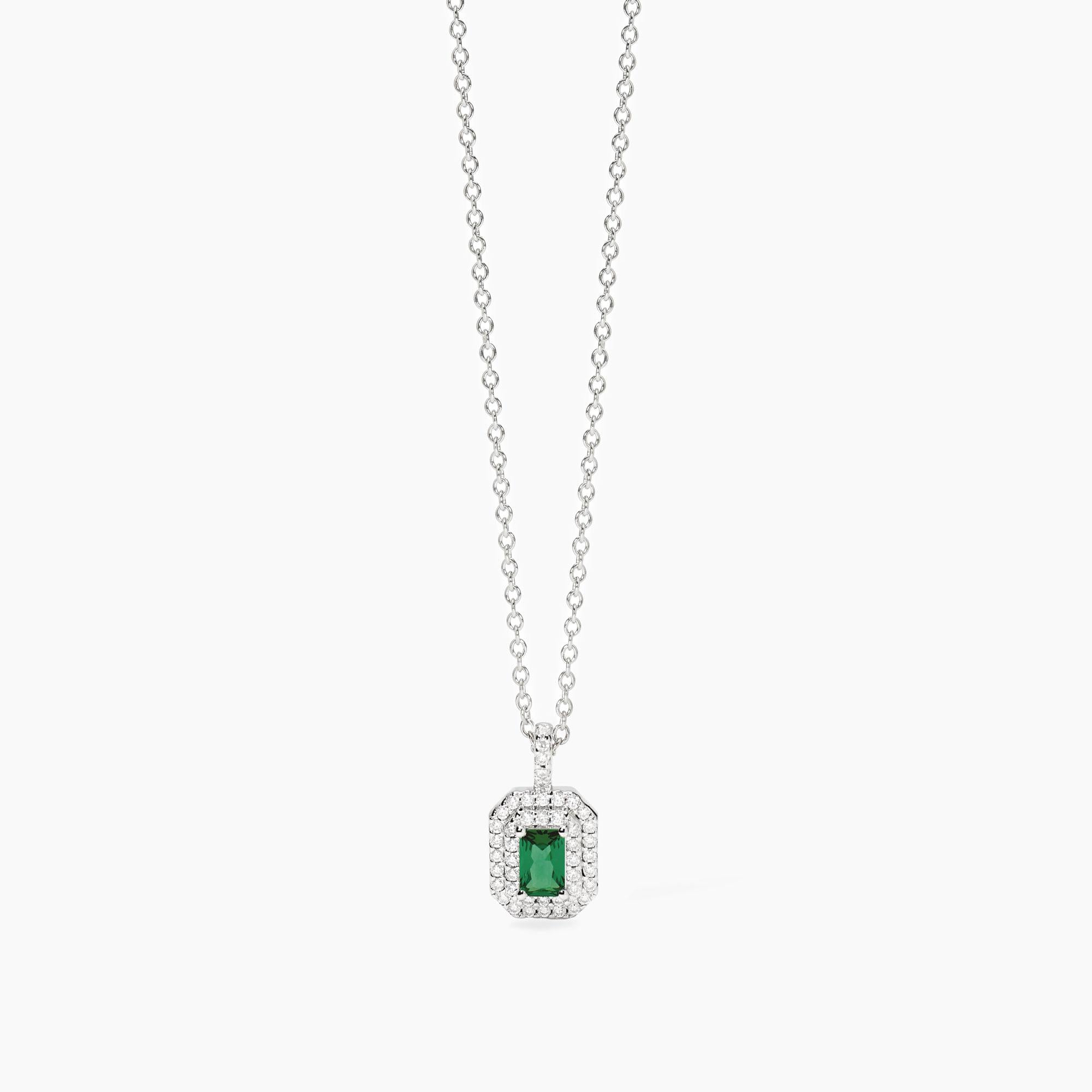 Collana Mabina donna Con smeraldo sintetico e zirconi