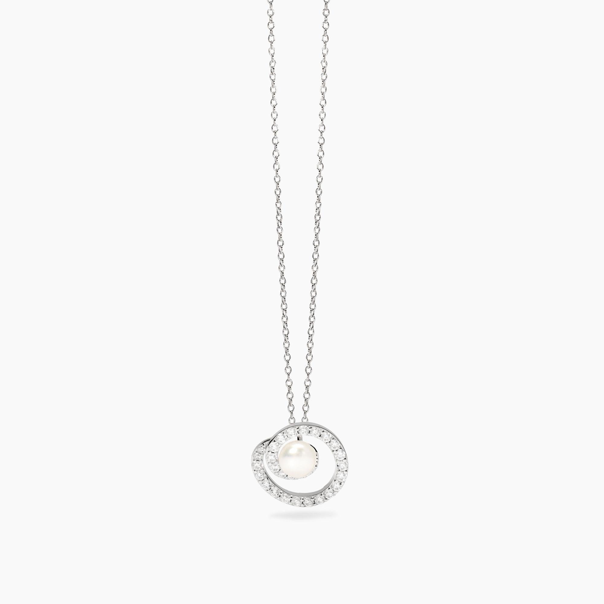 Collana Mabina donna Con pendente perla e zirconi