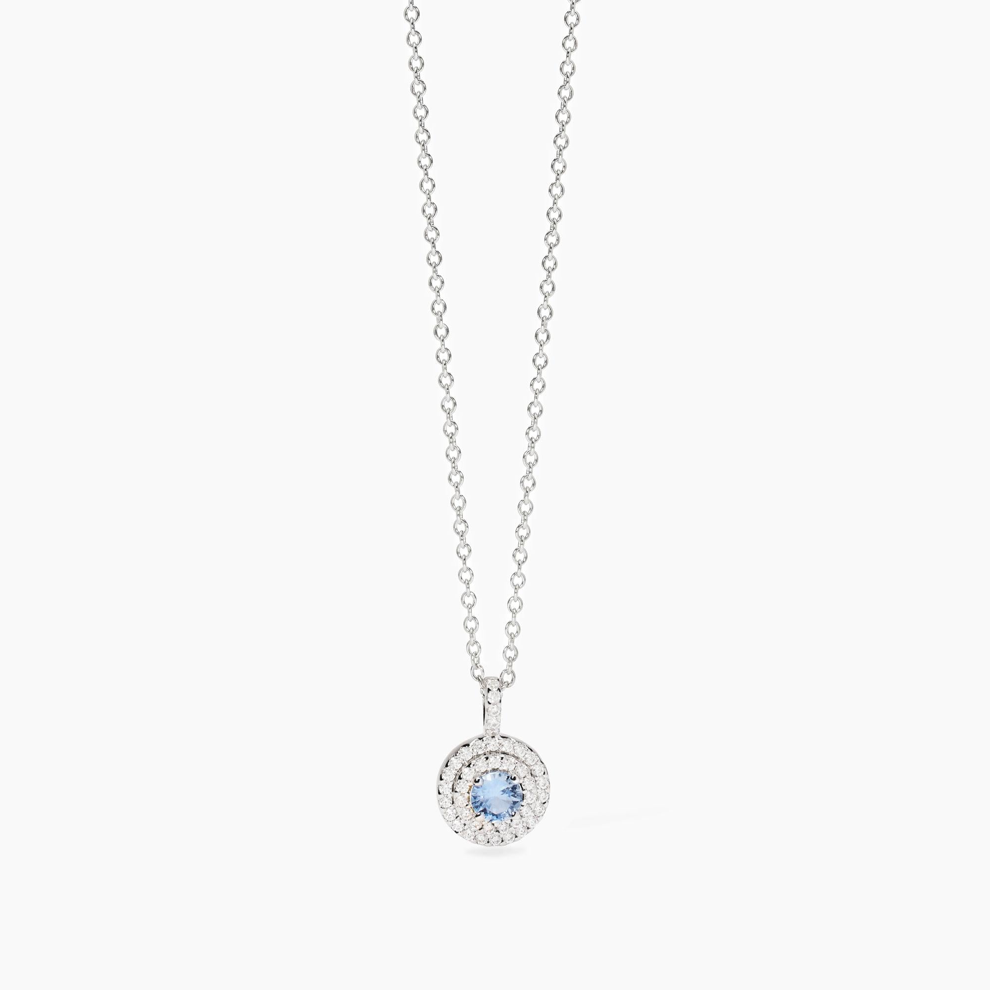 Collana Mabina donna Acquamarina sintetica e ziroconi