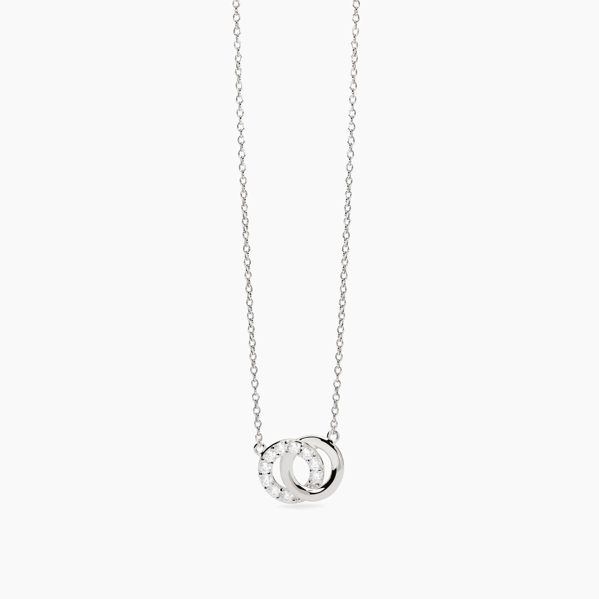 Collana Mabina donna Doppio cerchio con zircoconi