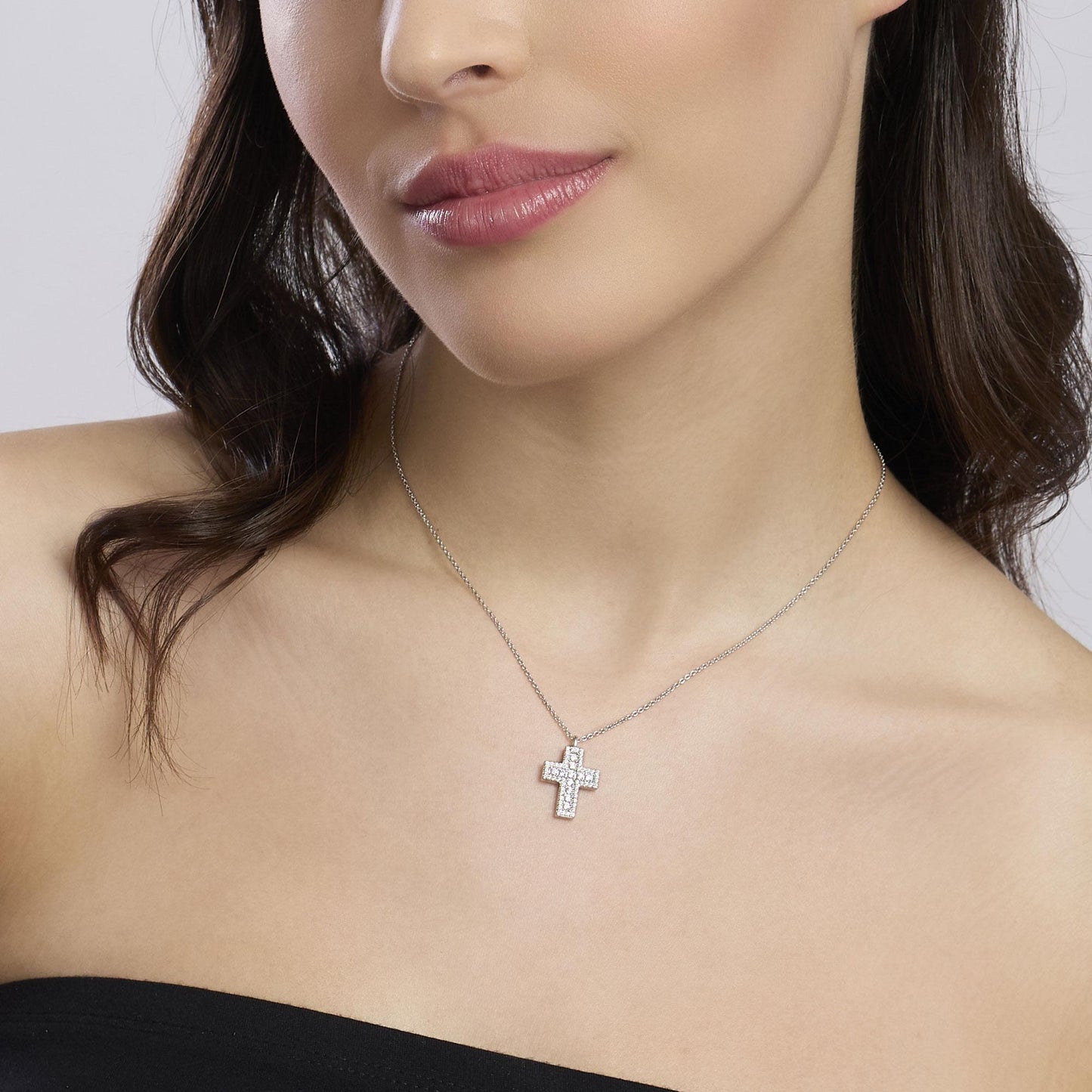 Collana Mabina donna Croce con zircoconi