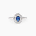 Anello Mabina donna con zaffiro sintetico e zirconi