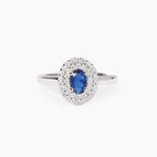 Anello Mabina donna con zaffiro sintetico e zirconi