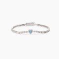Bracciale donna Mabina Tennis con cuore acquamarina sintetica