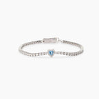 Bracciale donna Mabina Tennis con cuore acquamarina sintetica