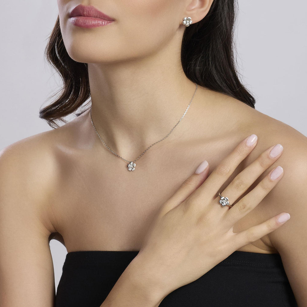 Orecchini Mabina Fiore in argento bulinato