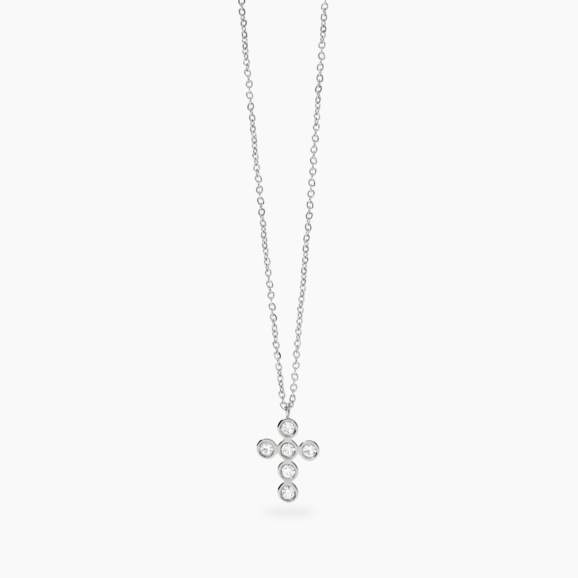 Collana Kidult Style con croce e cristalli