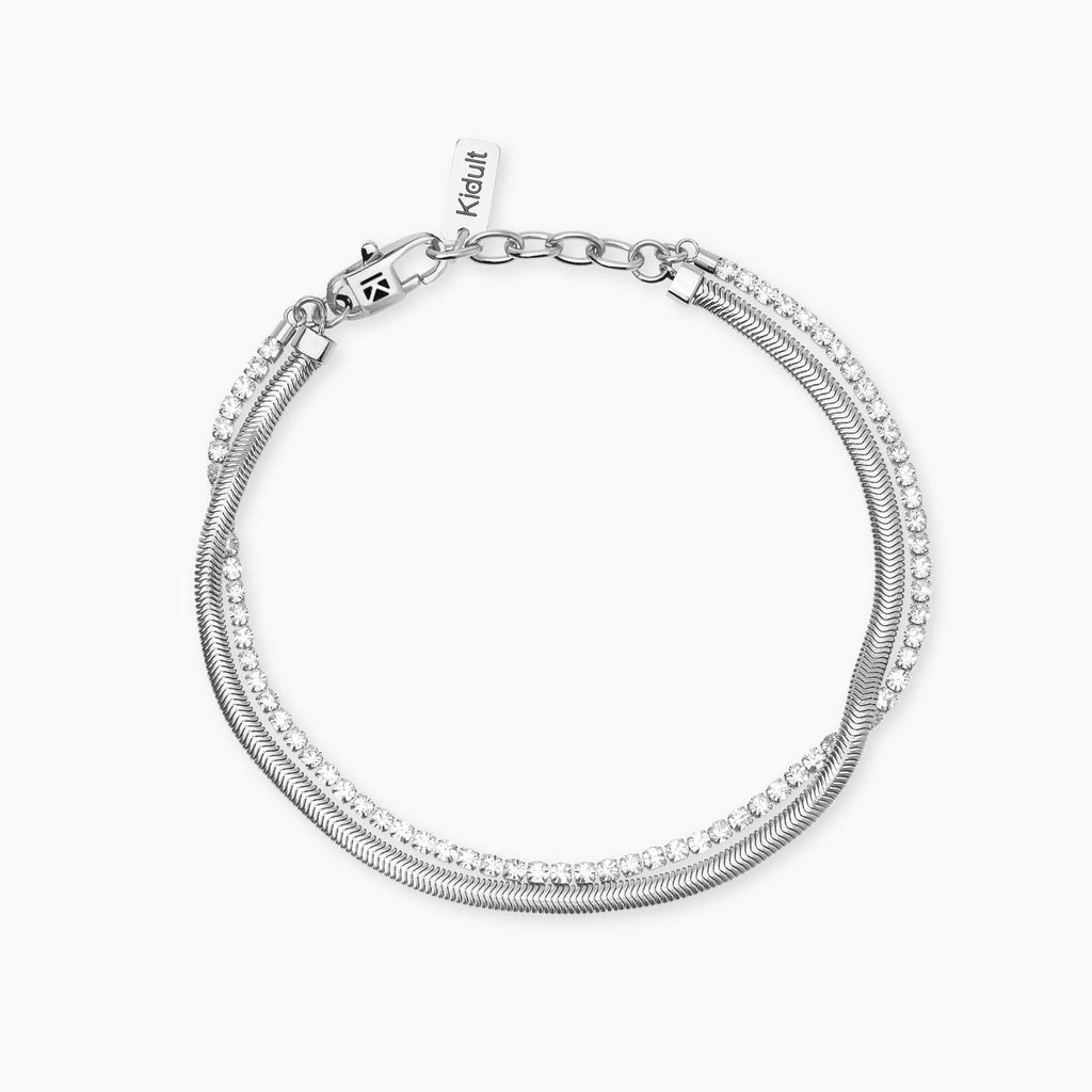 Bracciale Kidult uomo Catena snake e tennis di cristalli