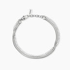 Bracciale Kidult uomo Catena snake e tennis di cristalli