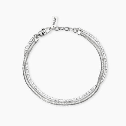 Bracciale Kidult uomo Catena snake e tennis di cristalli