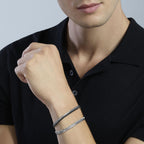 Bracciale Kidult uomo Catena snake e tennis di cristalli