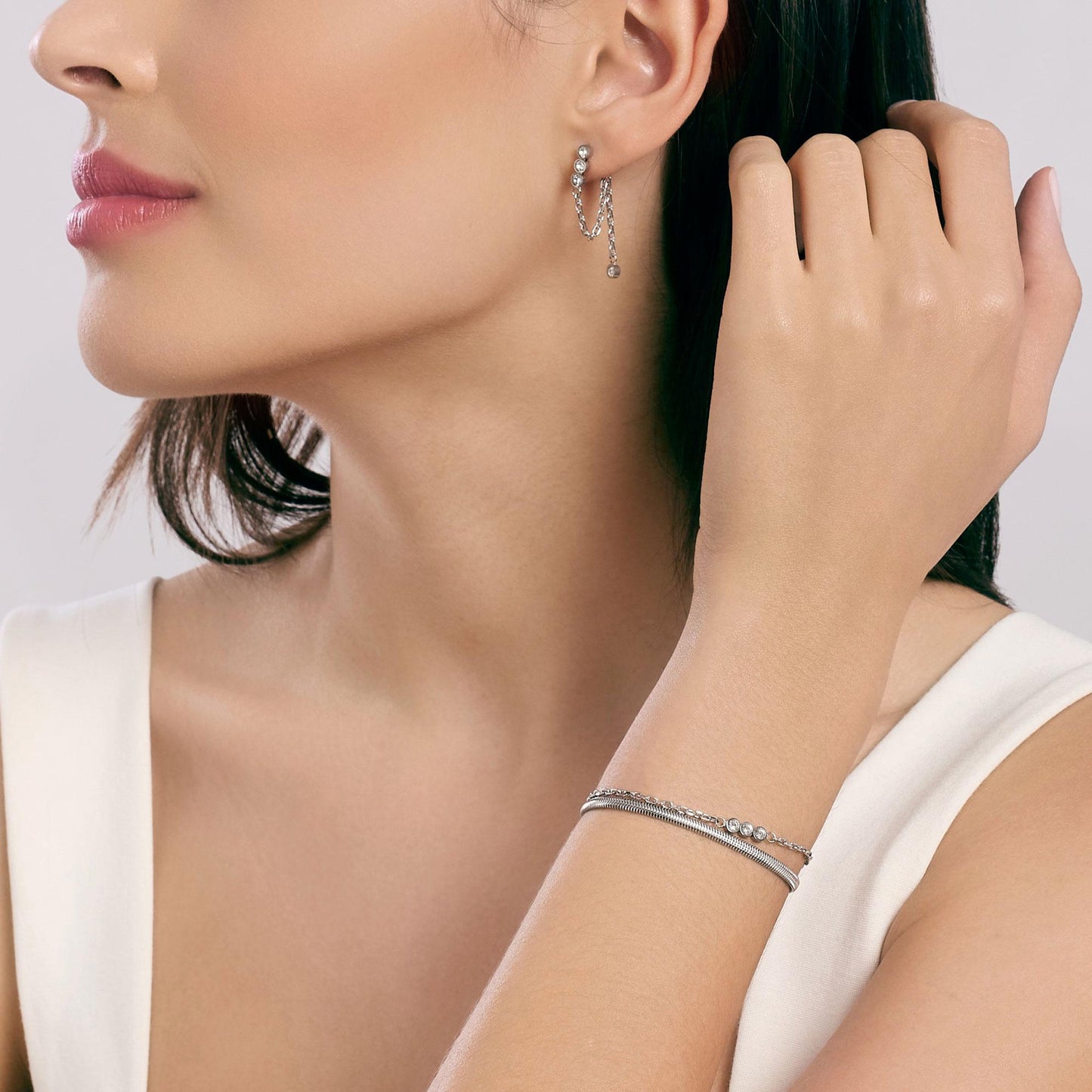 Bracciale donna Kidult con catena e cristalli