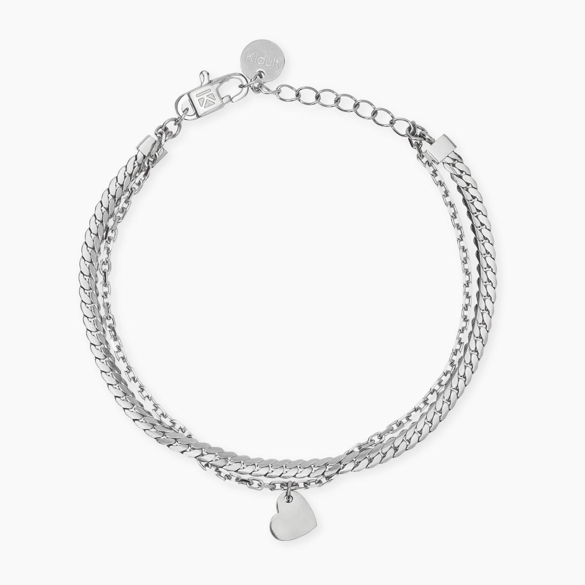 Bracciale Kidult Style con catena e ciondolo cuore