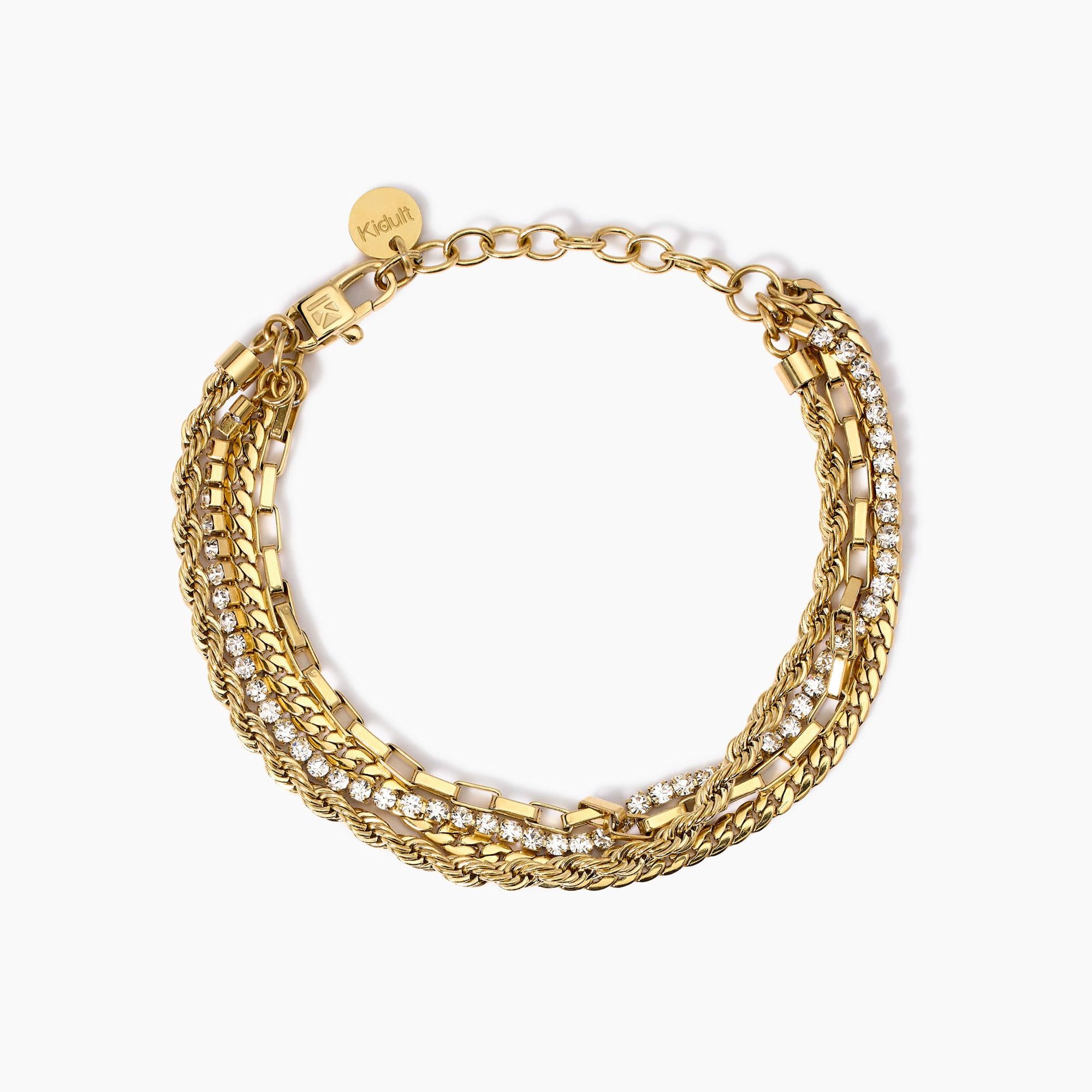 Bracciale Kidult Style con catene e tennis