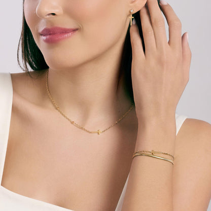 Bracciale Kidult Style donna con catene e croce