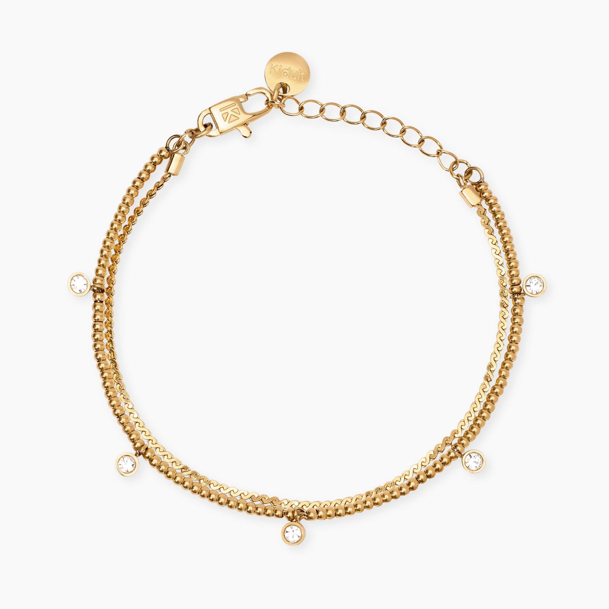 Bracciale Kidult Style donna con catene e cristalli