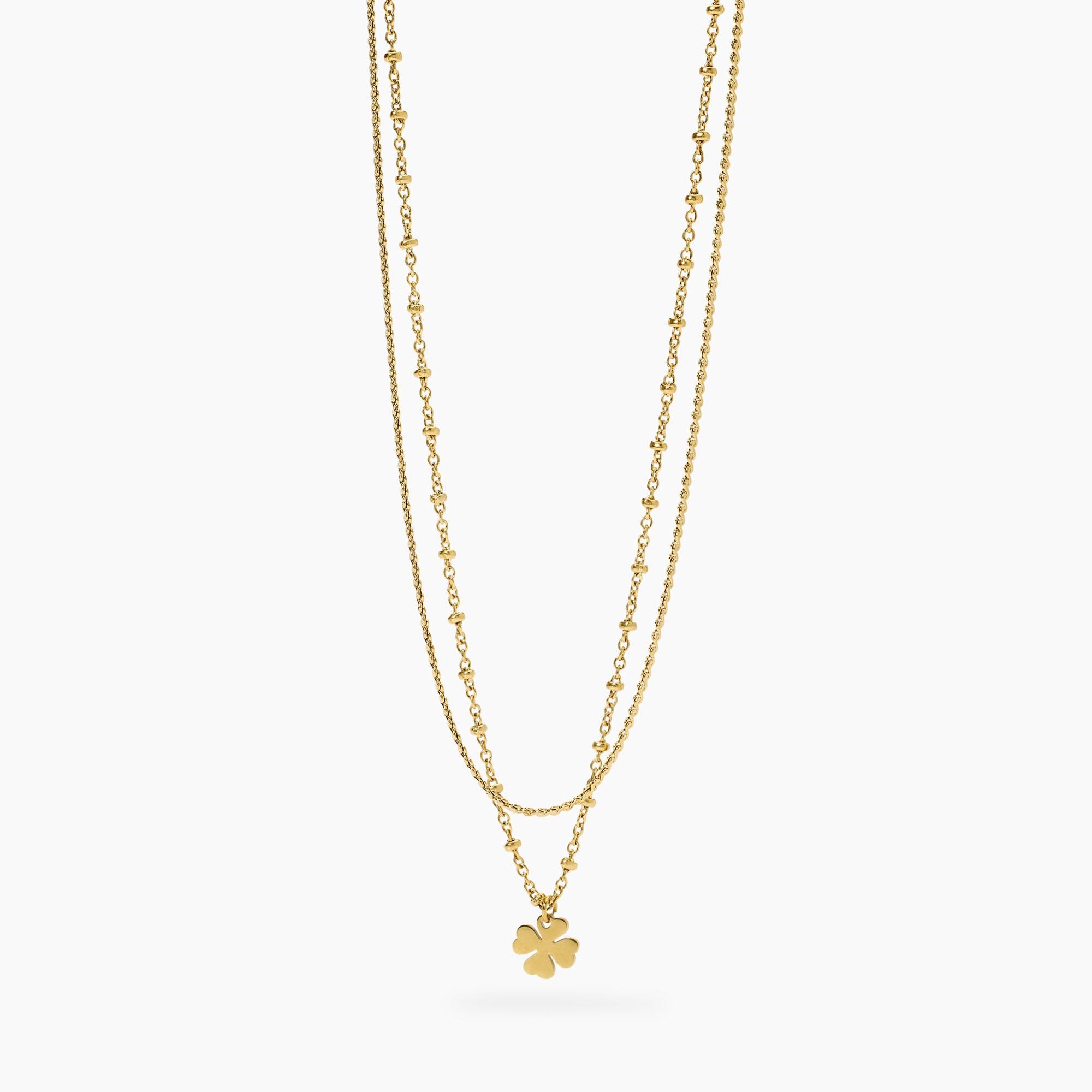 Collana Kidult donna Style con catena e quadrifoglio