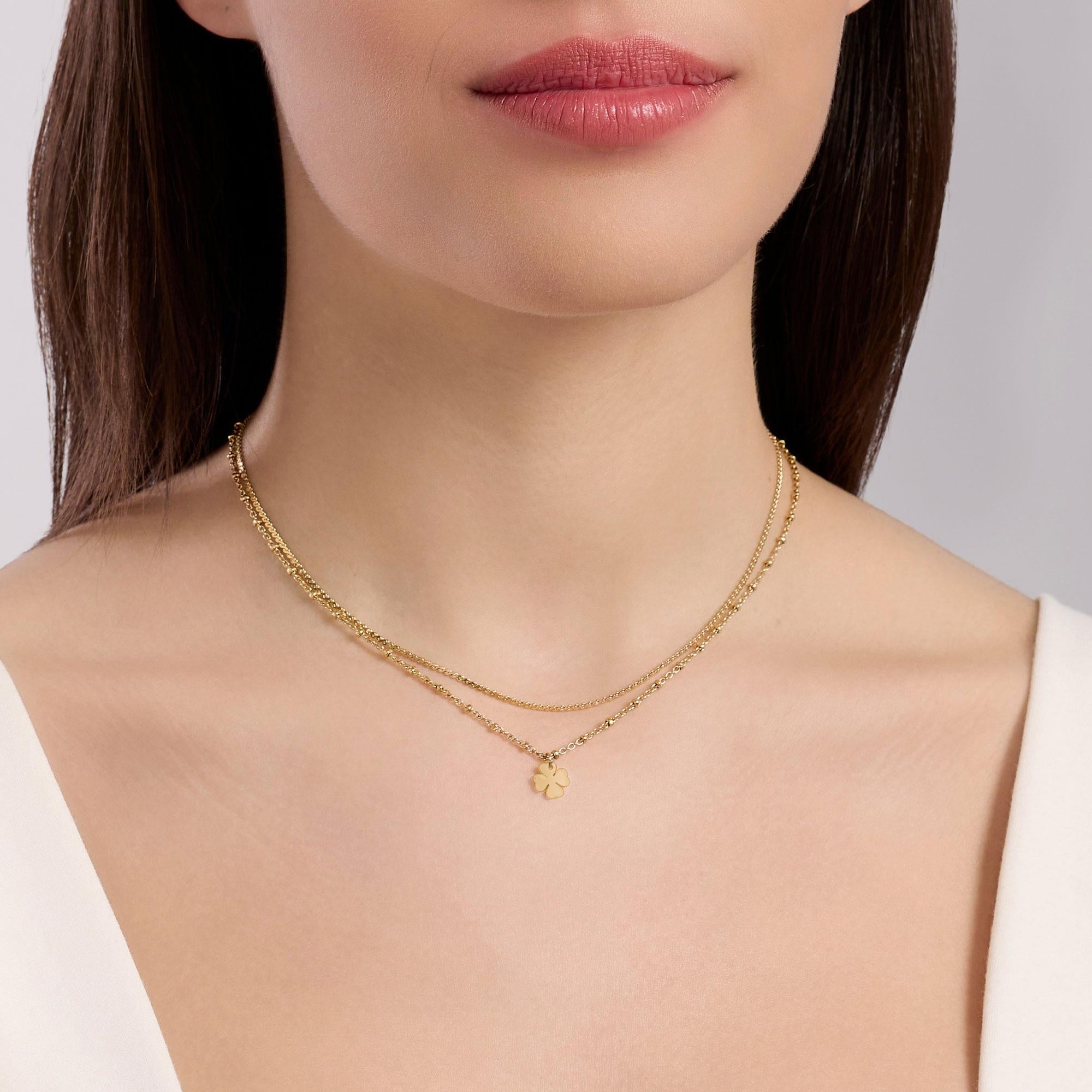 Collana Kidult donna Style con catena e quadrifoglio