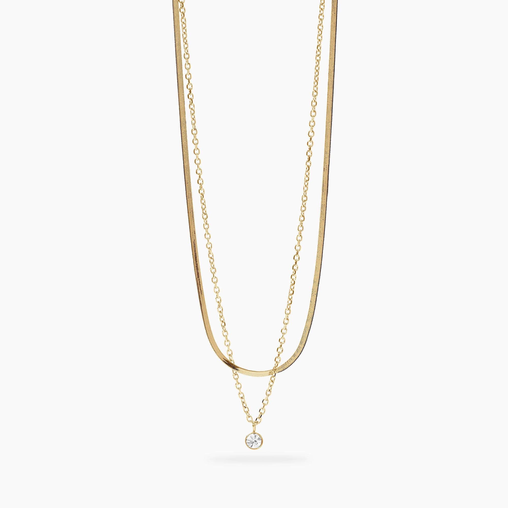 Collana Kidult Style con catene e cristallo