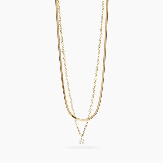 Collana Kidult Style con catene e cristallo