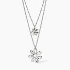 Collana Kidult donna con doppia catena e fiori pendenti
