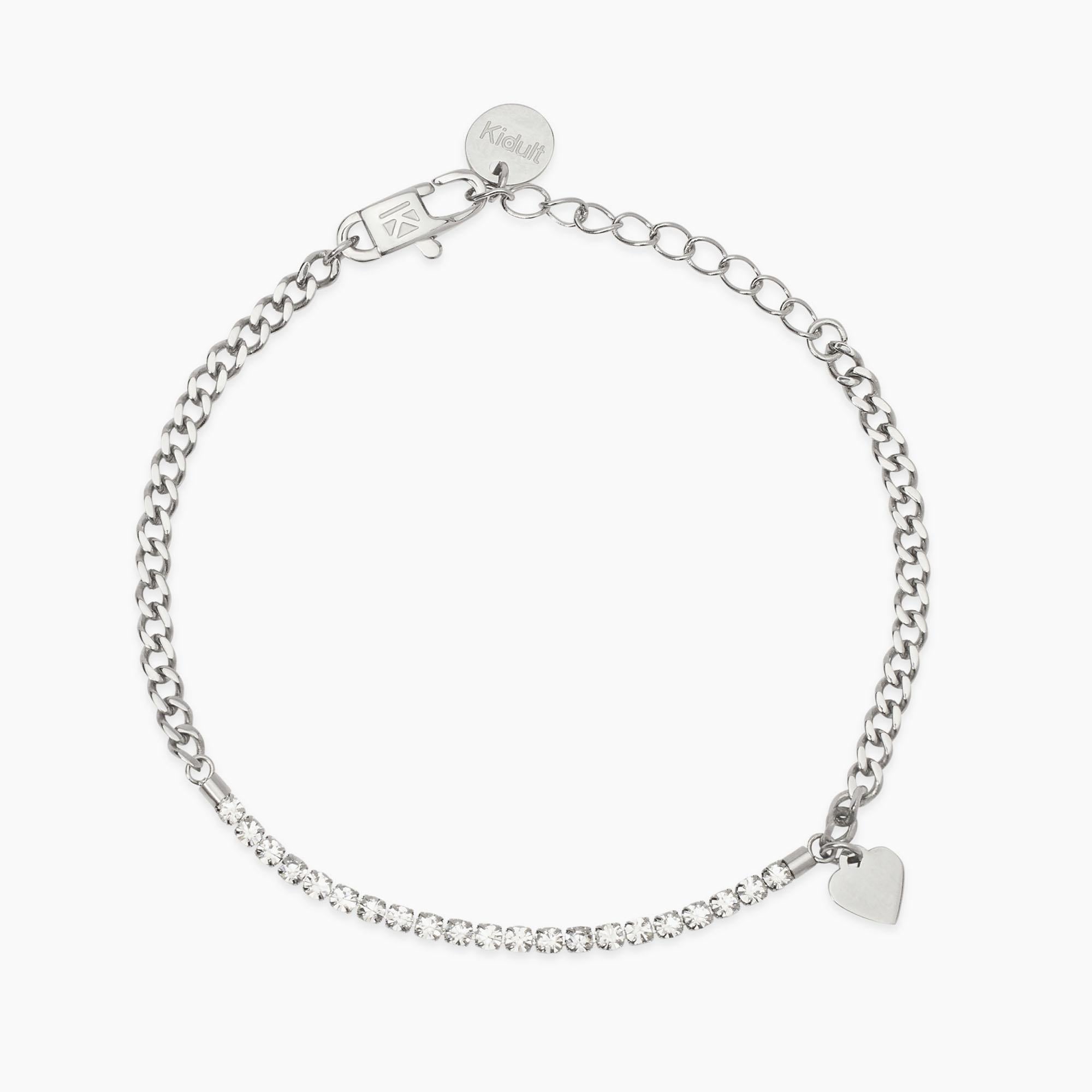 Bracciale donna Kidult Tennis di cristalli e cuore