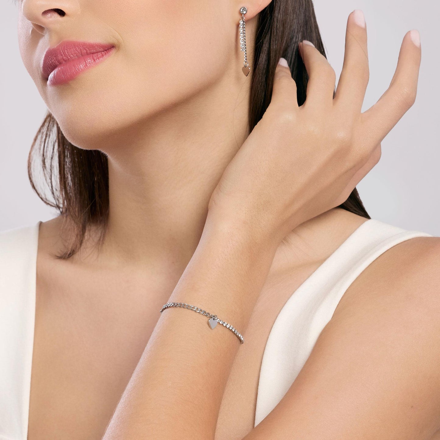 Bracciale donna Kidult Tennis di cristalli e cuore