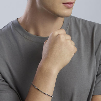 Bracciale Mabina uomo Tennis con zirconi neri