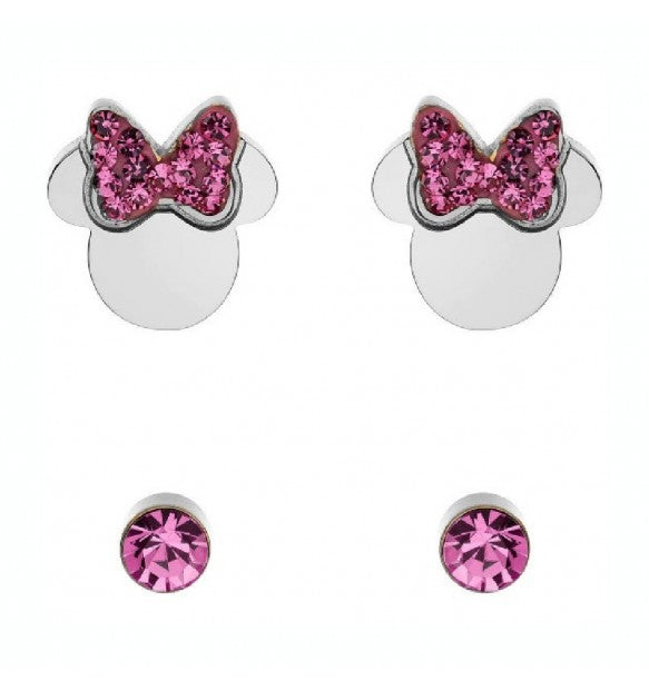 Coppia di orecchini a lobo bimba Disney Minnie pink