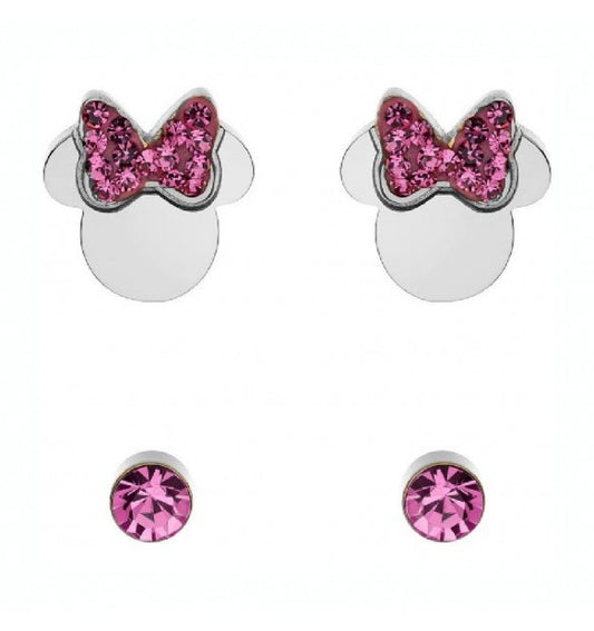 Coppia di orecchini a lobo bimba Disney Minnie pink