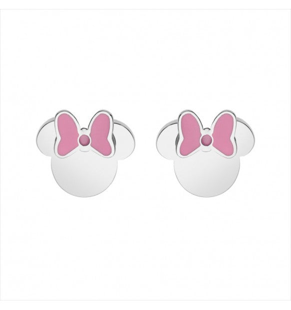 Orecchini a lobo bimba Disney Minnie con fiocco rosa