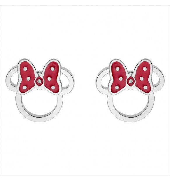 Orecchini a lobo bimba Disney Minnie con fiocco rosso