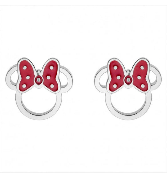 Orecchini a lobo bimba Disney Minnie con fiocco rosso
