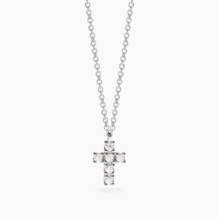 Collana Mabina donna Croce con diamante lab grown