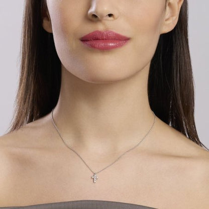 Collana Mabina donna Croce con diamante lab grown