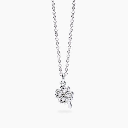 Collana Mabina donna Quadrifoglio con diamante lab grown